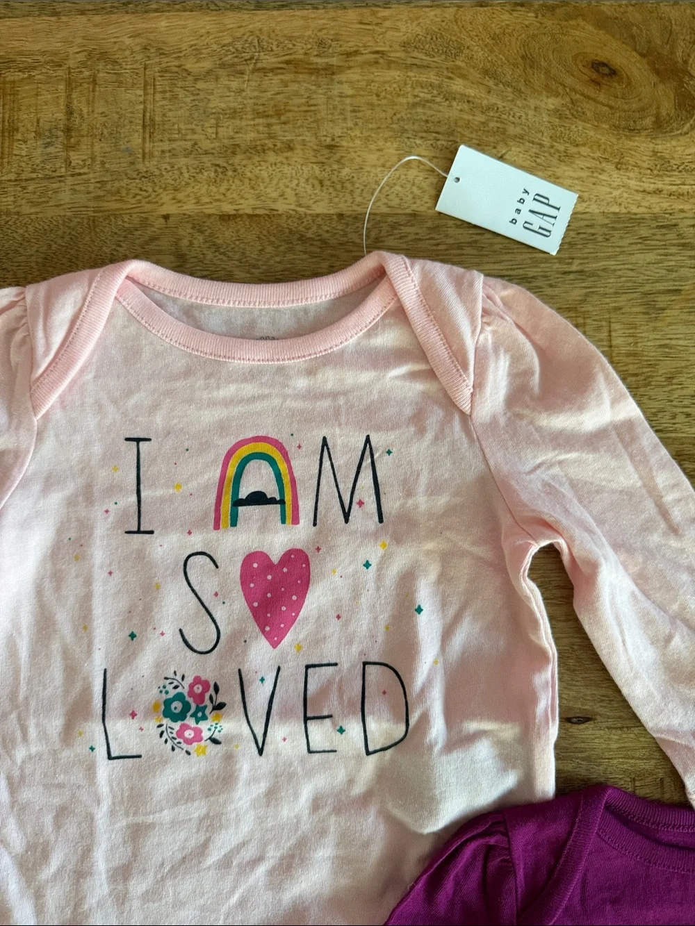 GAP Light Pink & Magenta Long-Sleeve Bodysuits Set